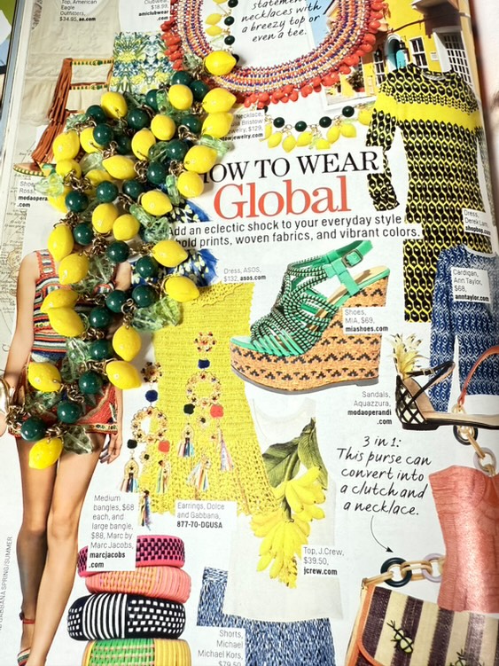 Julia Lee's fruit jewelry
            Cosmopolitan Magazine